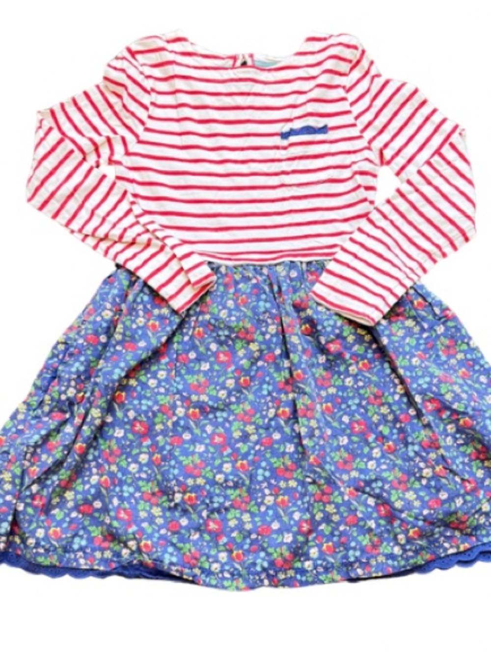 Mini Boden Striped Fliral Cottagecore Preppy Sweet Dress Size 9-10 School Cute